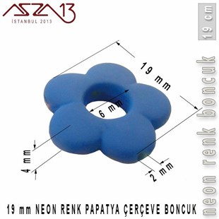 Neon Renk Akrilik 19 mm Papatya Çerçeve Boncuk / 1 Adet