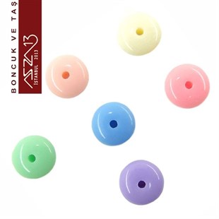 Karışık Pastel Renk, Akrilik, 8 mm Fasetli Disk Boncuk / 140 Adet