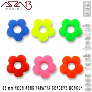 Neon Renk Akrilik 19 mm Papatya Çerçeve Boncuk / 1 Adet