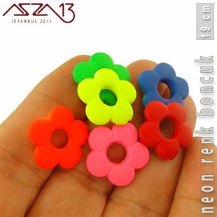 Neon Renk Akrilik 19 mm Papatya Çerçeve Boncuk / 1 Adet