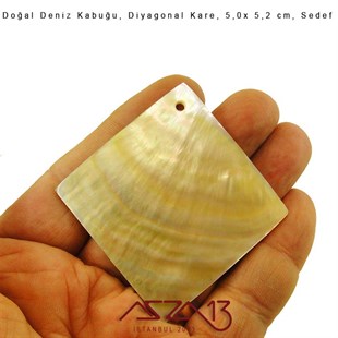 Diyagonal Kare Doğal Deniz Kabuğu 5,0x5,2 cm / 1 Adet