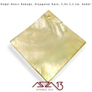 Diyagonal Kare Doğal Deniz Kabuğu 5,0x5,2 cm / 1 Adet