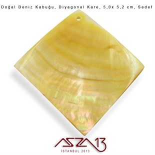 Diyagonal Kare Doğal Deniz Kabuğu 5,0x5,2 cm / 1 Adet
