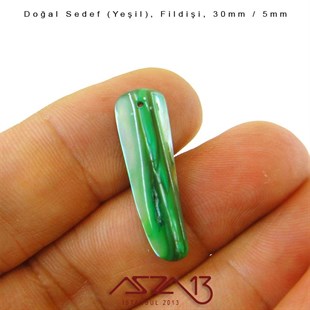 30x5 mm Yeşil, Doğal Sedef Fildişi Boncuk / Paket İçeriği 6 Adet