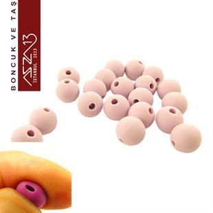 Eflatun, Silikon, 10 mm Yuvarlak Boncuk / Paket İçeriği 20 Adet