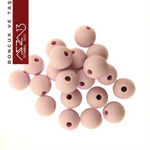 Eflatun, Silikon, 10 mm Yuvarlak Boncuk / Paket İçeriği 20 Adet