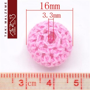 Karışık Renk Örgü , 16 mm Yuvarlak Boncuk / Paket İçeriği 1 Adet