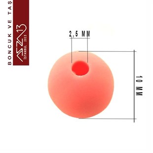 Pembe, Silikon, 10 mm Yuvarlak Boncuk / Paket İçeriği 20 Adet