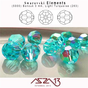 5000 263 (Light Turquoise) Bead (Açık Turkuaz Renk Boncuk) 3 mm / 72 Adet