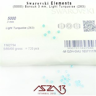 5000 263 (Light Turquoise) Bead (Açık Turkuaz Renk Boncuk) 3 mm / 72 Adet