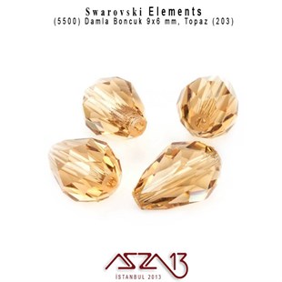 5500 203 (Topaz) Bead (Damla Boncuk) 9x6 mm / 6 Adet