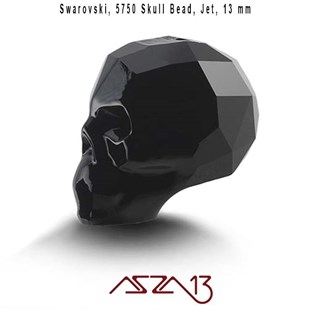 Swarovski 5750 Jet (Skull Bead) 13 mm Kurukafa Boncuk