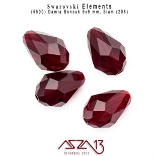 5500 208 (Siam) Bead (Damla Boncuk) 9x6 mm / 6 Adet