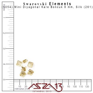 5054 261 (Silk) Mini Rhombus Bead (Mini Kare Diyagonal Boncuk) 8 mm / 4 Adet