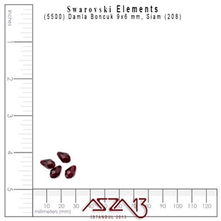 5500 208 (Siam) Bead (Damla Boncuk) 9x6 mm / 6 Adet