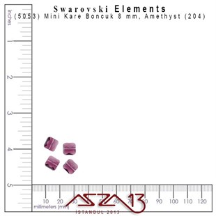 5053 204 (Amethyst) Mini Square Bead (Mini Kare Boncuk) 8 mm / 4 Adet