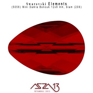 5056 208 (Siam) Mini Drop Bead (Mini Damla Boncuk) 12x8 mm / 4 Adet
