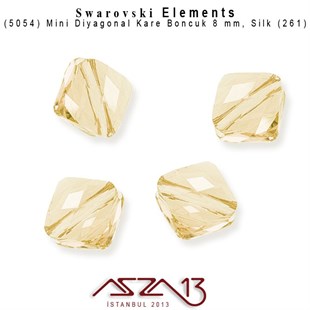 5054 261 (Silk) Mini Rhombus Bead (Mini Kare Diyagonal Boncuk) 8 mm / 4 Adet