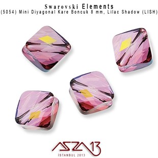 5054 001 LISH (Crystal Lilac Shadow) Mini Rhombus Bead (Mini Kare Diyagonal Boncuk) 8 mm / 4 Adet