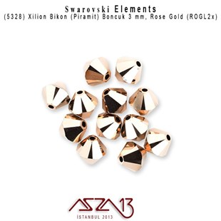 5328 001 ROGL2 (Crystal Rose Gold 2x) Xilion Bead (Bikon Boncuk) 3 mm / 72 Adet