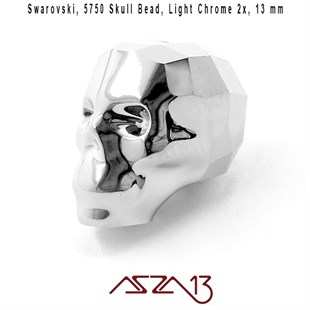 Swarovski 5750 Metallic Light Chrome 2x (Skull Bead) 13 mm Kurukafa Boncuk