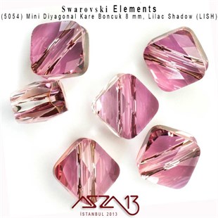 5054 001 LISH (Crystal Lilac Shadow) Mini Rhombus Bead (Mini Kare Diyagonal Boncuk) 8 mm / 4 Adet