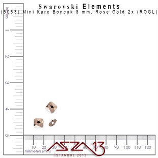 5053 001ROGL2 (Crystal Rose Gold 2x) Mini Square Bead (Mini Kare Boncuk) 8 mm / 4 Adet