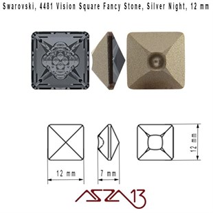 Swarovski 4481 Silver Night (Fancy Stone) Özel Tasarım 12 mm Taş / 1 Adet