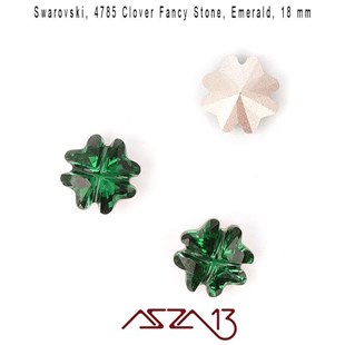 Swarovski 4785 Emerald (Clover Fancy Stone) 19 mm Taş / 1 Adet