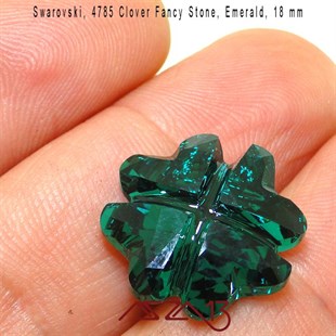 Swarovski 4785 Emerald (Clover Fancy Stone) 19 mm Taş / 1 Adet