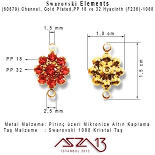 60879 F236 1088 (Hyantach) PP 18 ve 32 Gold Plated Linked / 1 Adet