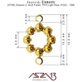37708 F223 (Lt. Rose) 1088 PP 18 Gold Plated Linked / 1 Adet
