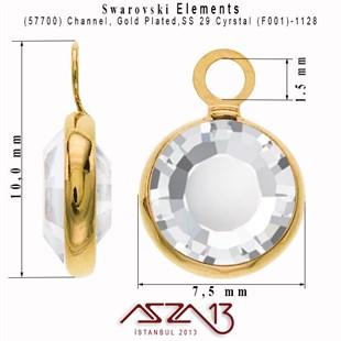 57700 F001 1128 (Crystal) SS 29 Gold Plated Linked / 1 Adet