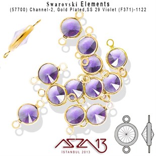 57700 F371 1122 (Violet) SS 29 Gold Plated Linked / 1 Adet
