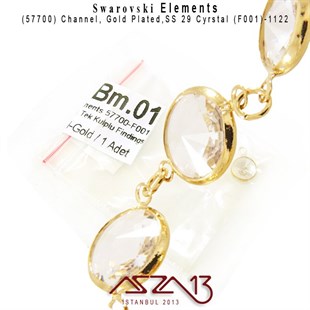 57700 F001 1122 (Crystal) SS 29 Gold Plated Linked / 1 Adet