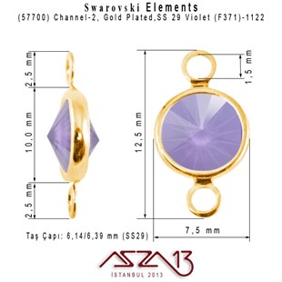 57700 F371 1122 (Violet) SS 29 Gold Plated Linked / 1 Adet