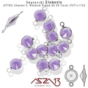 57700 F371 1122 (Violet) SS 29 Rhodium Plated Linked / 1 Adet