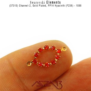 37310 F236 (Hyacinth) 1088 PP 14  - Gold Plated Linked / 1 Adet