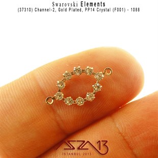37310 F001 (Crystal) 1088 PP 14 Gold Plated Linked / 1 Adet