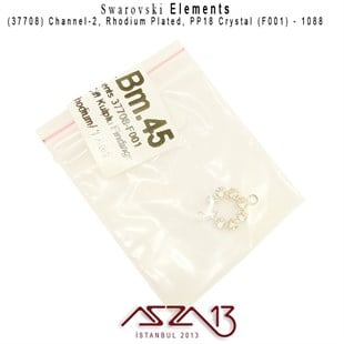 37708 F001 (Crystal) 1088 PP 18 Rhodium Plated Linked / 1 Adet
