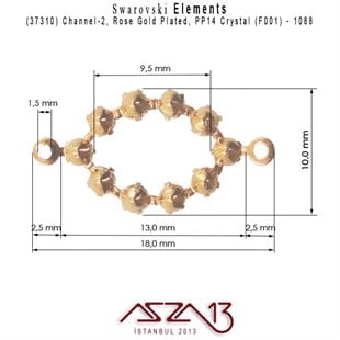 37310 F001 (Crystal) 1088 PP 14 Rose Gold Plated Linked / 1 Adet