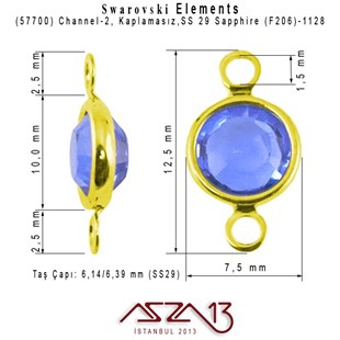 57700 F206 1128 (Sapphire) SS 29 No Plated Linked / 1 Adet