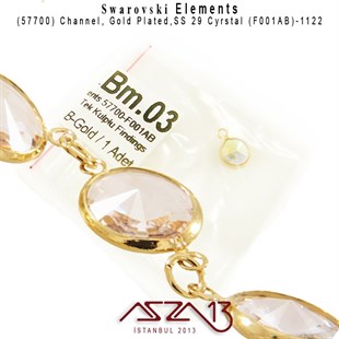 57700 F001AB 1122 (AB Crystal) SS 29 Gold Plated Linked / 1 Adet