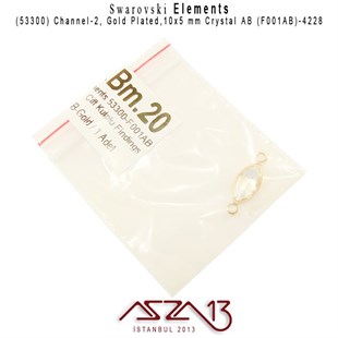 53300 F001AB 4228 (AB Crystal) 10x5 mm Gold Plated Linked / 1 Adet