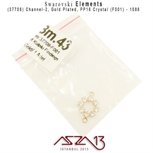 37708 F001 (Crystal) 1088 PP 18 Gold Plated Linked / 1 Adet
