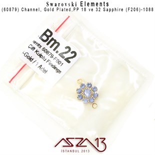 60879 F206 1088 (Sapphire) PP 18 ve 32 Gold Plated Linked / 1 Adet