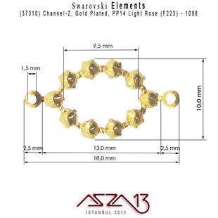 37310 F223  (Lt. Rose) 1088 PP 14 Gold Plated Linked  / 1 Adet