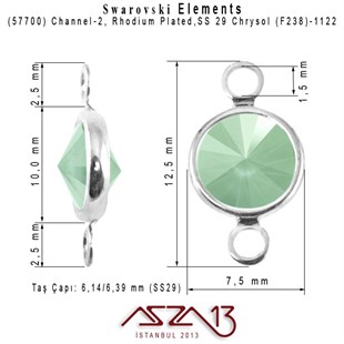57700 F238 1122 (Chrysol) SS 29 Rhodium Plated Linked / 1 Adet