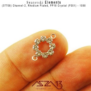 37708 F001 (Crystal) 1088 PP 18 Rhodium Plated Linked / 1 Adet