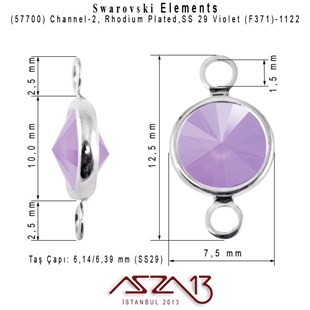 57700 F371 1122 (Violet) SS 29 Rhodium Plated Linked / 1 Adet